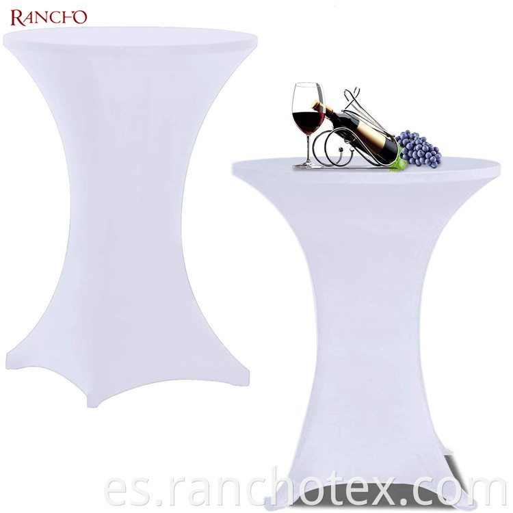 Cubierta de mesa de spandex estirado Tamaño de color blanco Ban de boda personalizado Banquete de boda Cubierta de mesa de cumpleaños